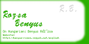 rozsa benyus business card